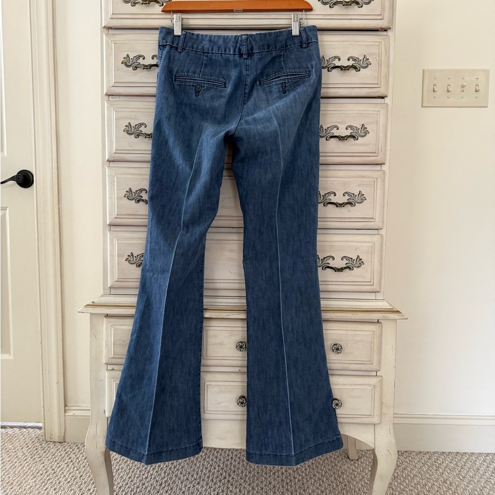 Express Editor Chambray Flare Pants - image 2